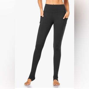 Yoga leggings over the heel-black xl,high waist ,extra long & pockets